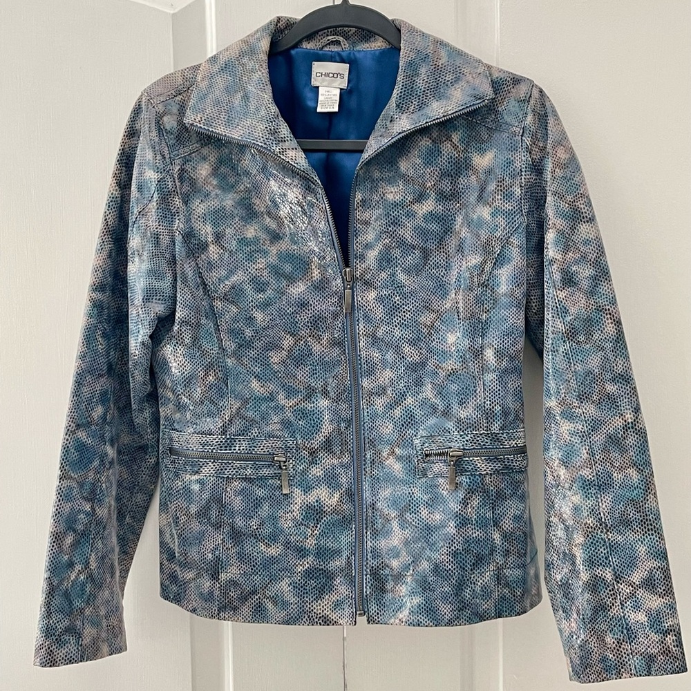 ♥️CHICO’S 100% LEATHER JACKET♥️